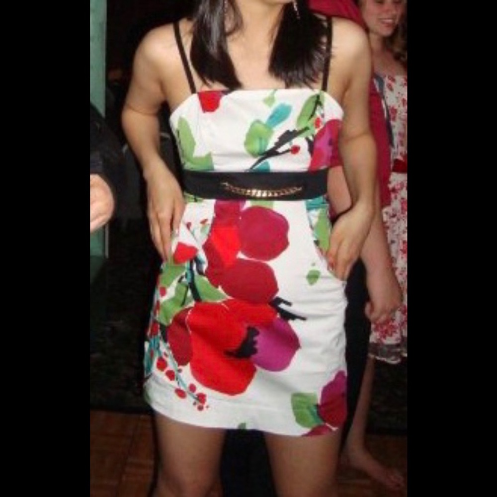 Guess floral chain mini dress with pockets